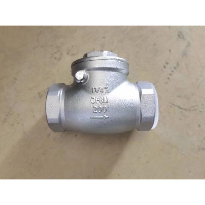 201/304不锈钢丝扣卧式止回阀H14W-16P内螺纹逆止阀 旋启式单向阀