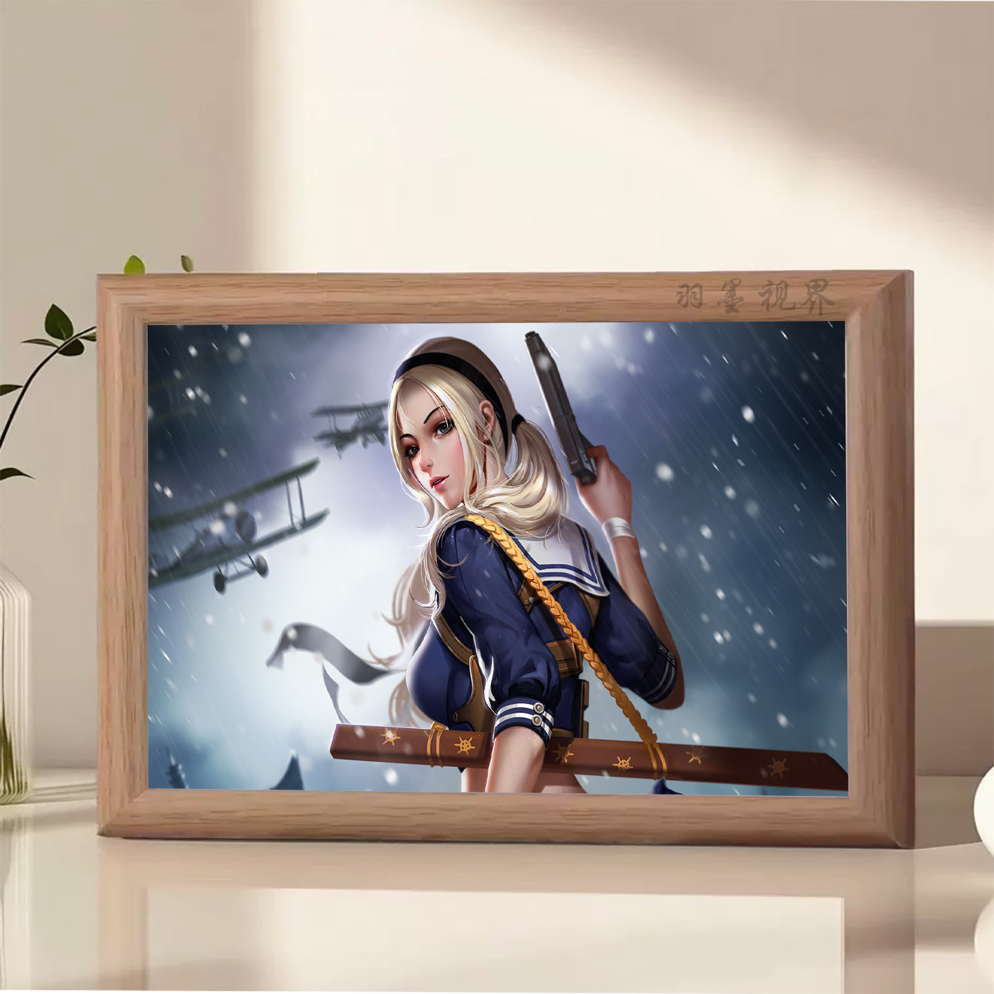 美少女特工队洋娃娃雪地飞机画框