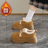 毛毛鞋 春秋女士加绒加厚勃肯鞋 子厚底靴女2026新款 0128n