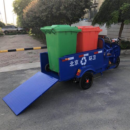 小区环卫双桶垃圾车小型三轮双桶式垃圾转运车设备 厂家