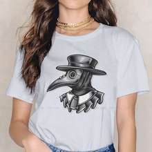 网红Plague Doctor SCP 049 Girls T Shirt White Female Tops Ha