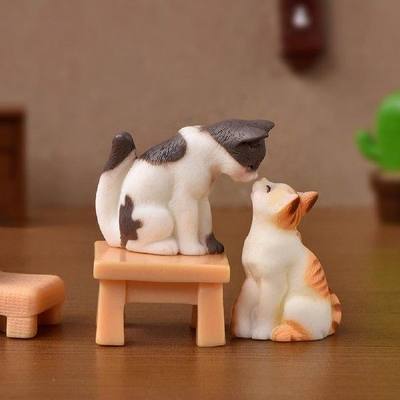 网红Cat Figurines Wear-resistant Plastic Cat Ornament Miniat