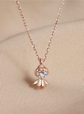 S925银锆石小天使吊坠韩版设计感