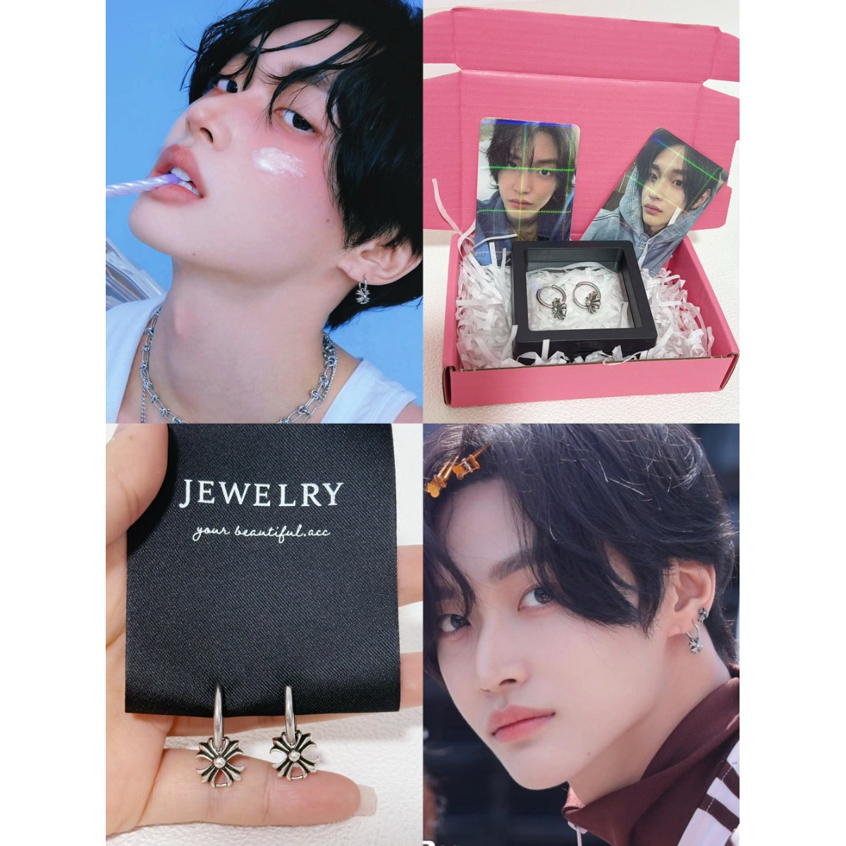 朴元彬同款十字架耳环