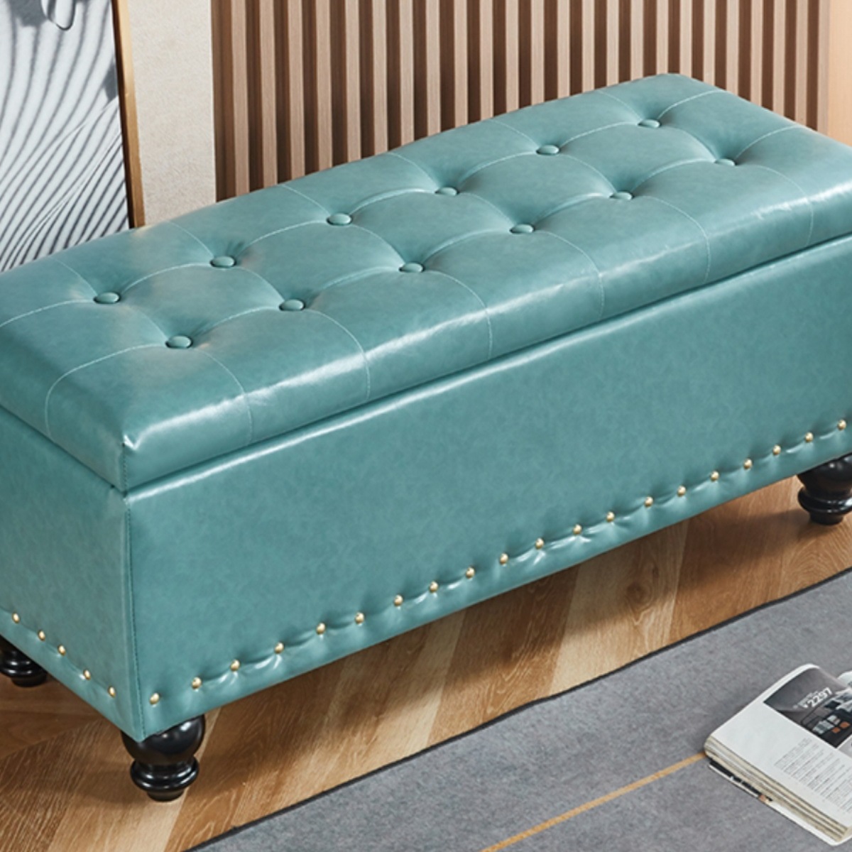 欧式床尾沙发凳长条凳可坐换鞋凳鞋柜储物试衣间凳子实木收纳凳箱