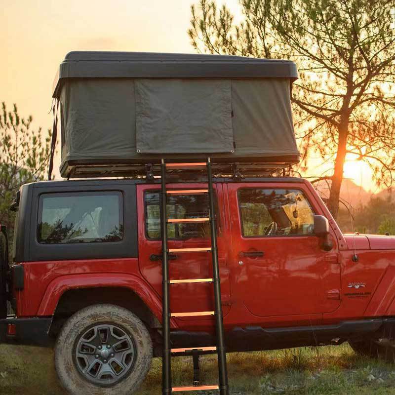 帐篷梯子 铝合金伸缩梯 户外车顶便携竹节梯一字梯车顶帐篷楼E18