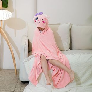 儿童成人浴巾洗澡吸水裹全身游泳斗篷披风大童可穿带帽不掉毛浴袍