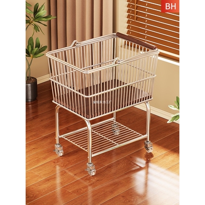 脏衣服收纳筐脏衣篮中卫生间双层古风洗衣篮家用浴室脏衣篓可移动