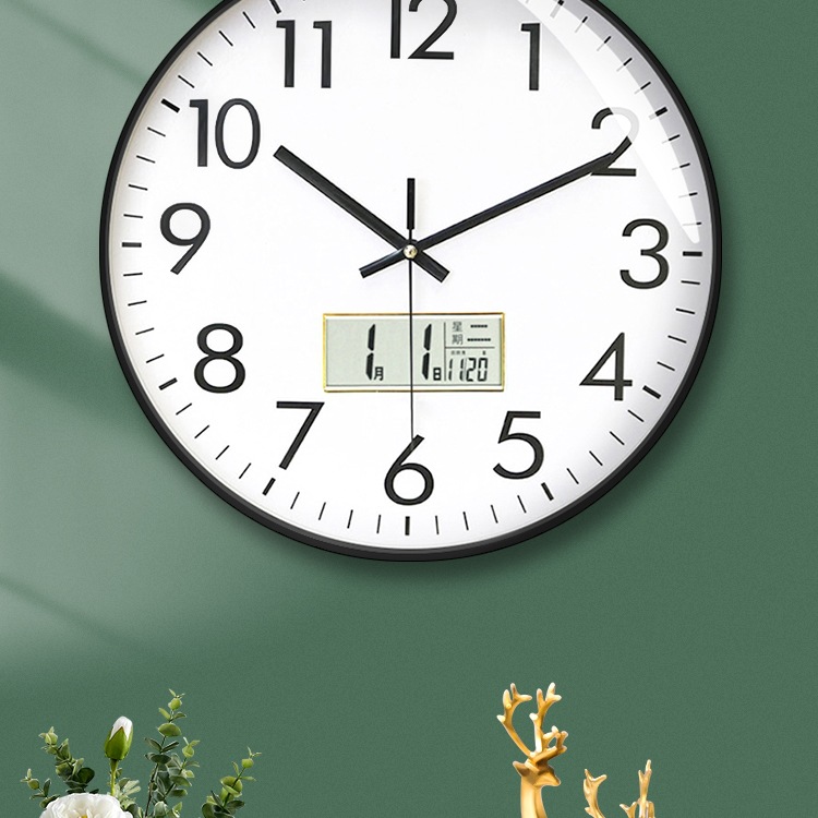 钟表挂钟客厅电子钟静音石英钟挂墙时钟家用个性简约现代创意钟表