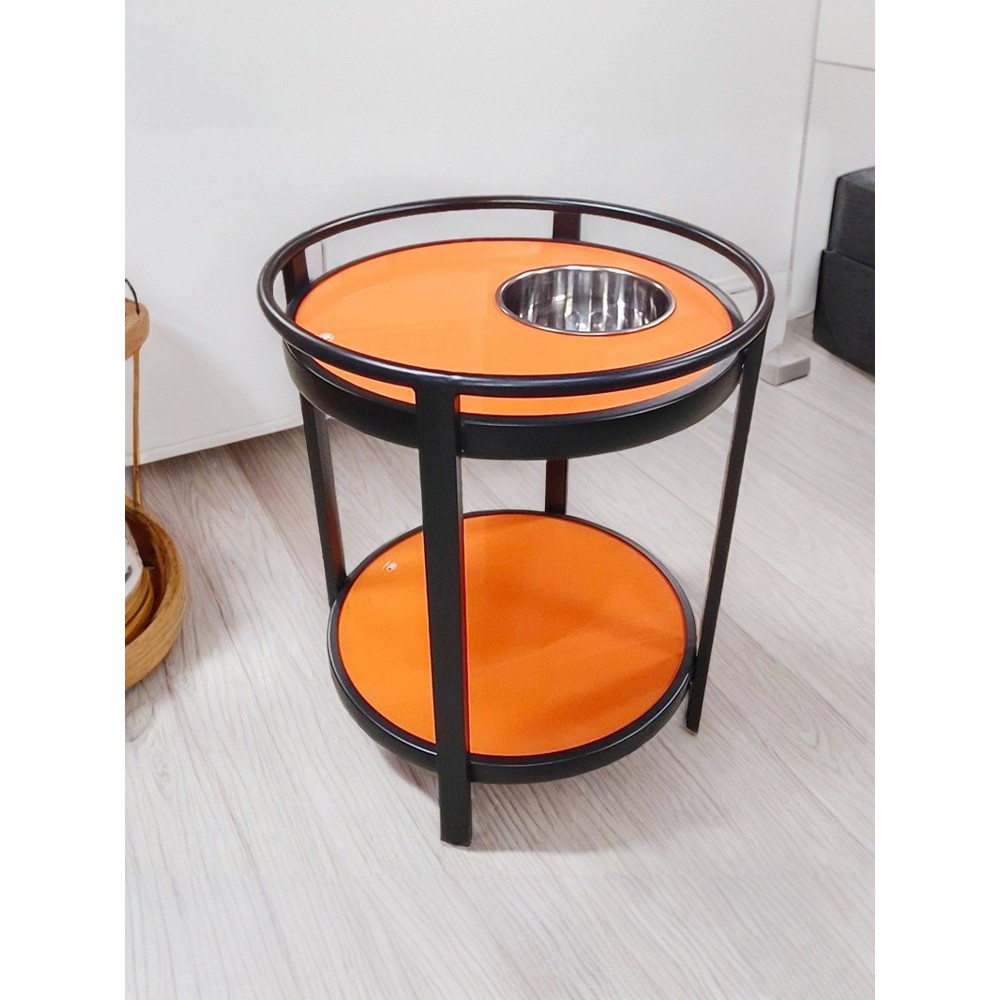 棋牌室茶水架麻将桌茶几茶水架麻雀茶几置物架圆形茶水台