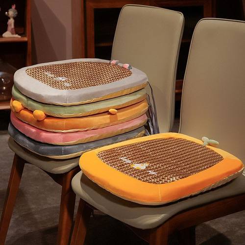 夏天椅子坐垫凉席屁垫透气办公椅垫靠背教室学生软屁垫学车垫