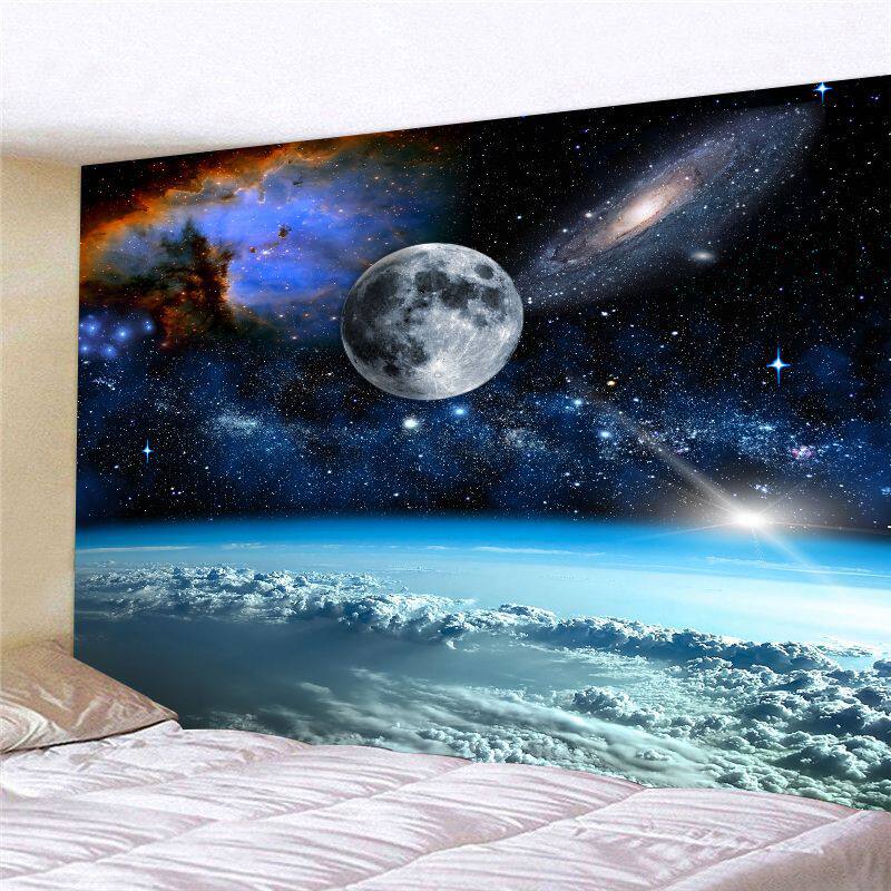 宇宙星空科幻星球KTV酒吧背景墙床头卧室学生宿舍装饰画自粘壁纸