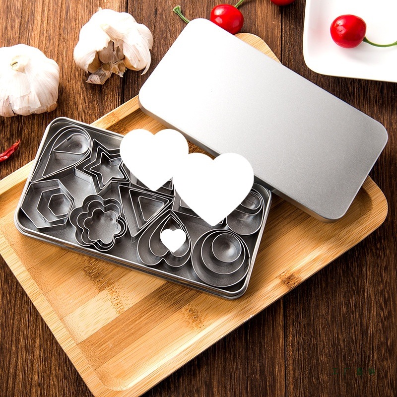 几何图形不锈钢饼干模具爱心曲奇蔬菜水果切模梅花六边形椭圆蛋糕