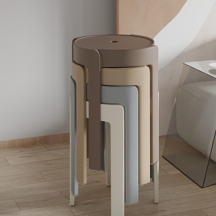 时尚简约塑料凳子加厚家用特厚可叠放摞叠久坐舒服椅子高圆凳板凳