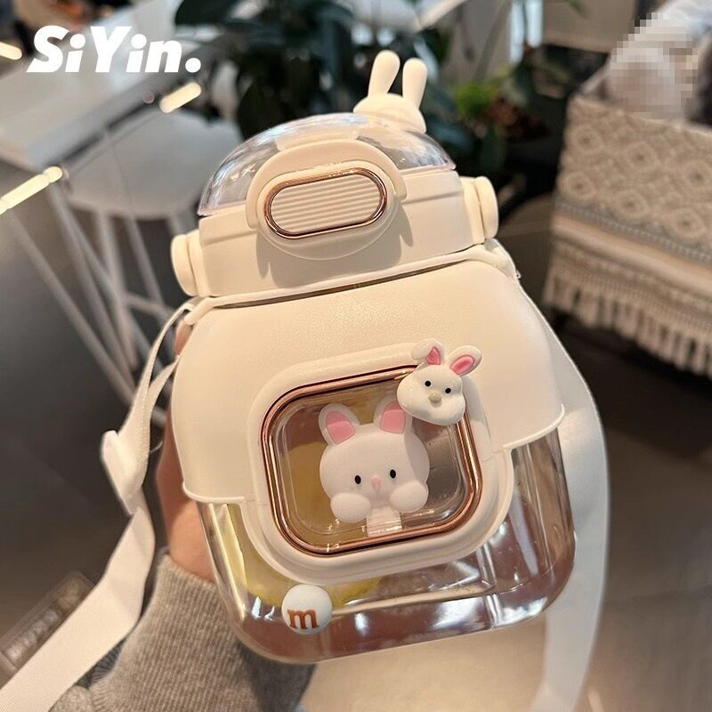 水杯女生高颜值大容量新款2024带茶隔泡茶杯带吸管家用喝水壶杯子