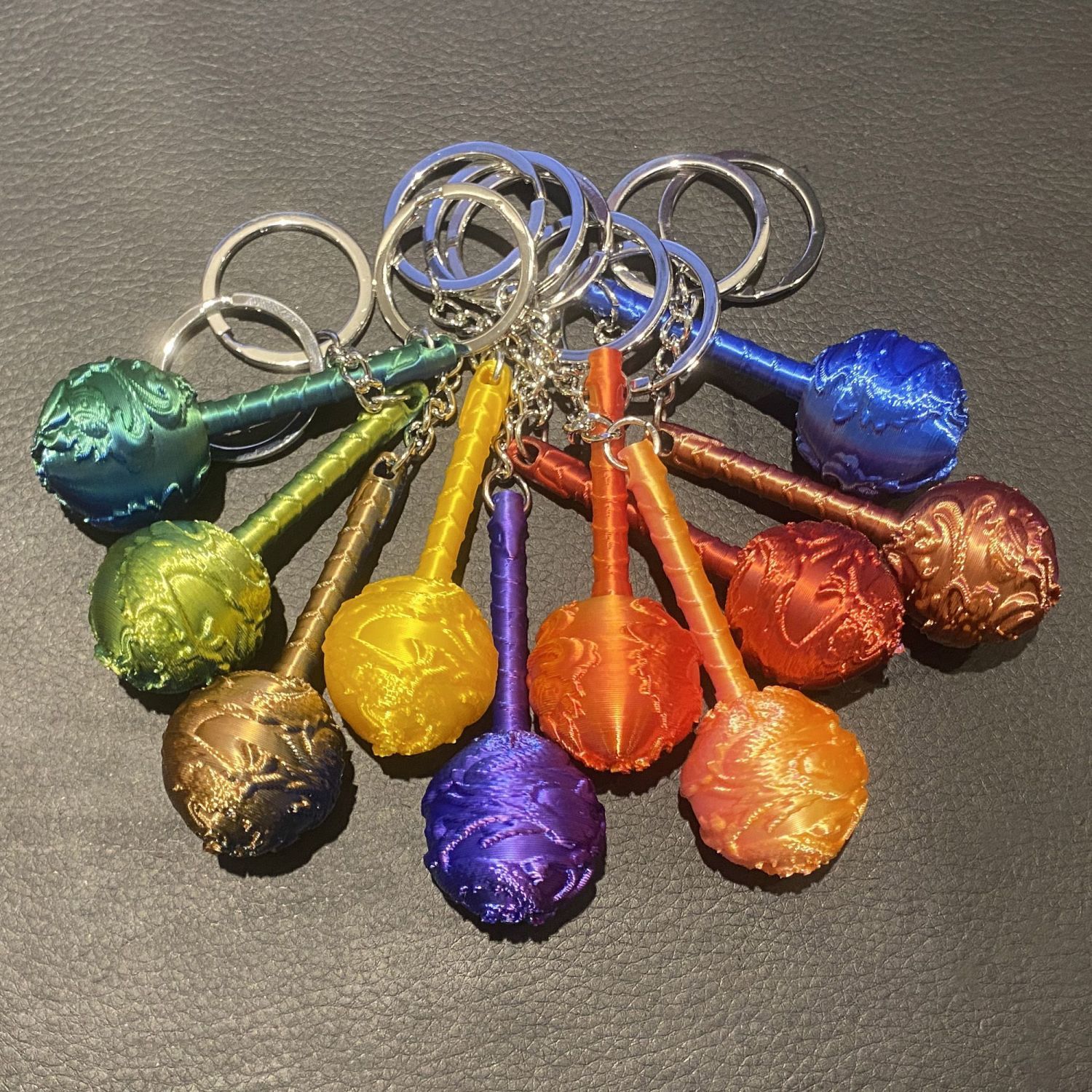 3D打印哪吒周边熬丙武器双锤盘龙冰锤儿童玩具学生书包挂件钥匙扣