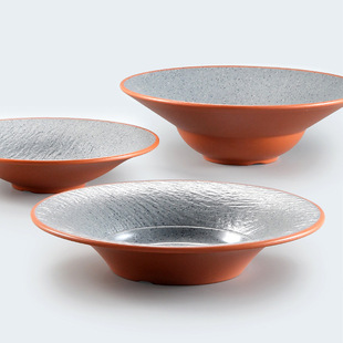 凯柏雅密胺草帽盘仿瓷反口深盘子凉菜盘西餐意面沙拉餐盘汤盘商s^