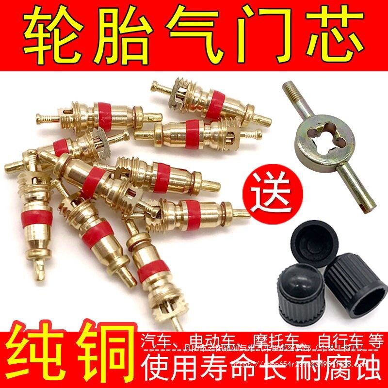 汽门心汽门嘴真空胎多用途气门芯气针轮胎通用纯铜气门嘴芯气
