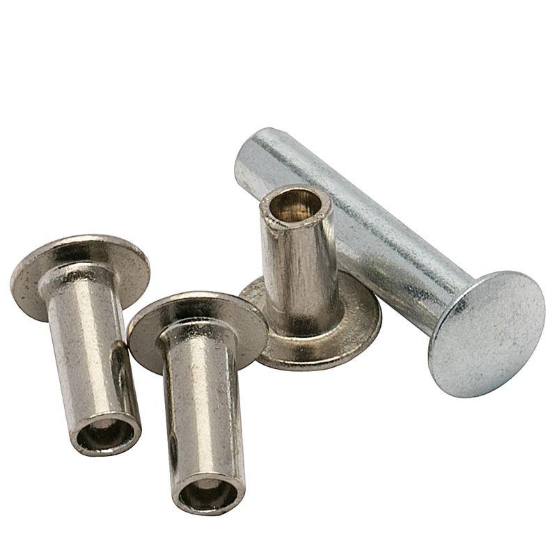 M2M4M5M8铁镀锌大扁头半空心铆钉敲击式碳钢扁圆头空心卯钉GB873