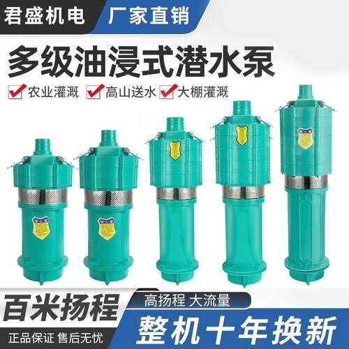 德国进口QD多级潜水泵农用灌溉大流量380v三相高扬程家用抽水220v