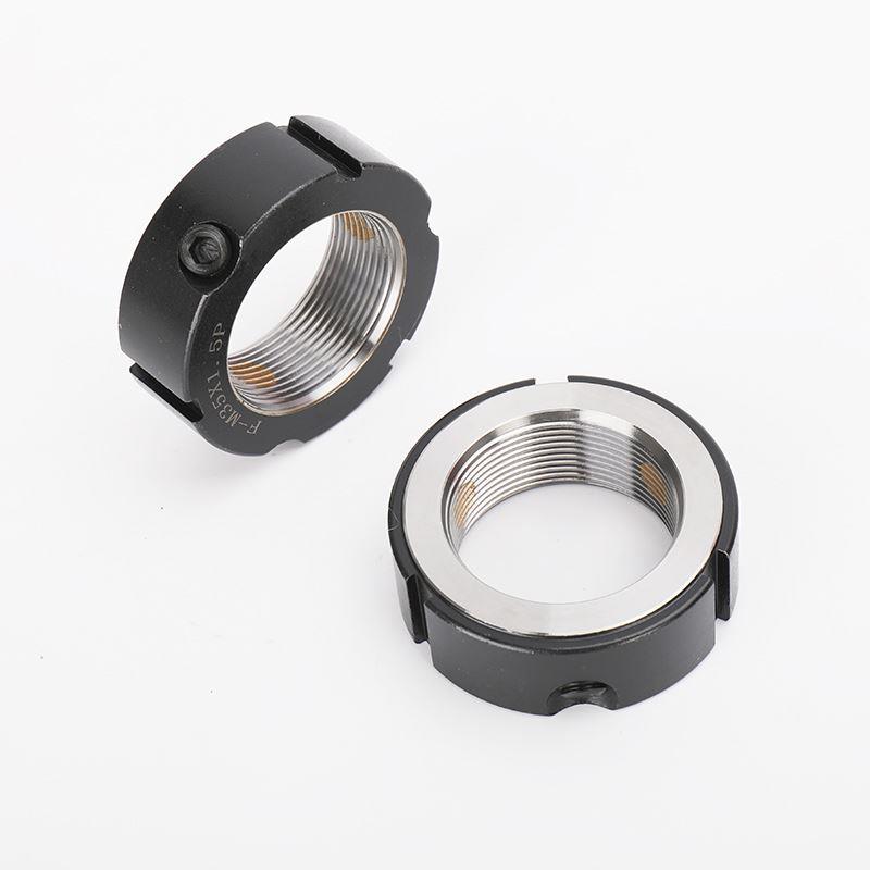 圆形精密F型牙腹锁紧螺母加厚主轴并轴承丝杆杠锁定防松止退螺帽