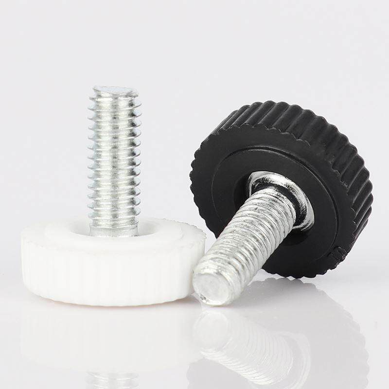 塑料手拧螺丝 胶头螺钉 包胶塑胶手柄把手带黑色白色圆头手扭M4M5