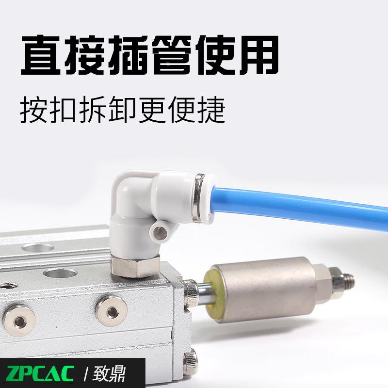气管快插接头PL4/6/8-M5直角10-01弯头螺纹12-02气动气缸快插接头