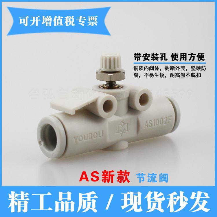 推锁型管道节流阀AS1002F-04A 06A直通调速接头AS2052F-08A调节阀