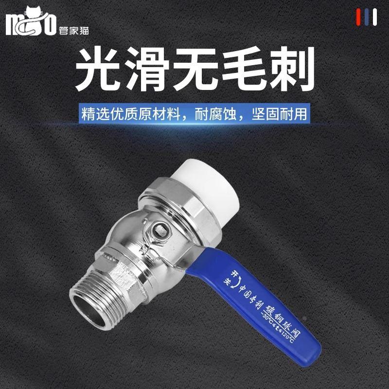 热熔双活接球阀外丝接头DN20/25/32转换4分6分1寸ppr水管阀门开关