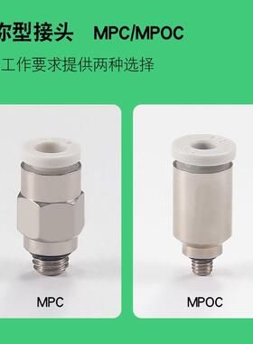 微型迷你接头PC螺纹直通POC圆形带内六角孔M3 M5 M6接3 4 6mm气管