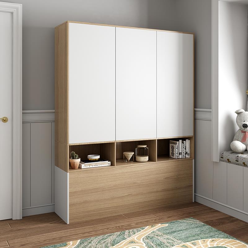 原木色配套立柜 简约现代家用小户型卧室平开门衣柜