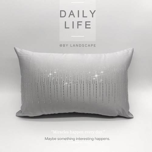 闪耀烫钻抱枕现代轻奢样板房简约腰枕布艺展厅酒店床品装饰长方形