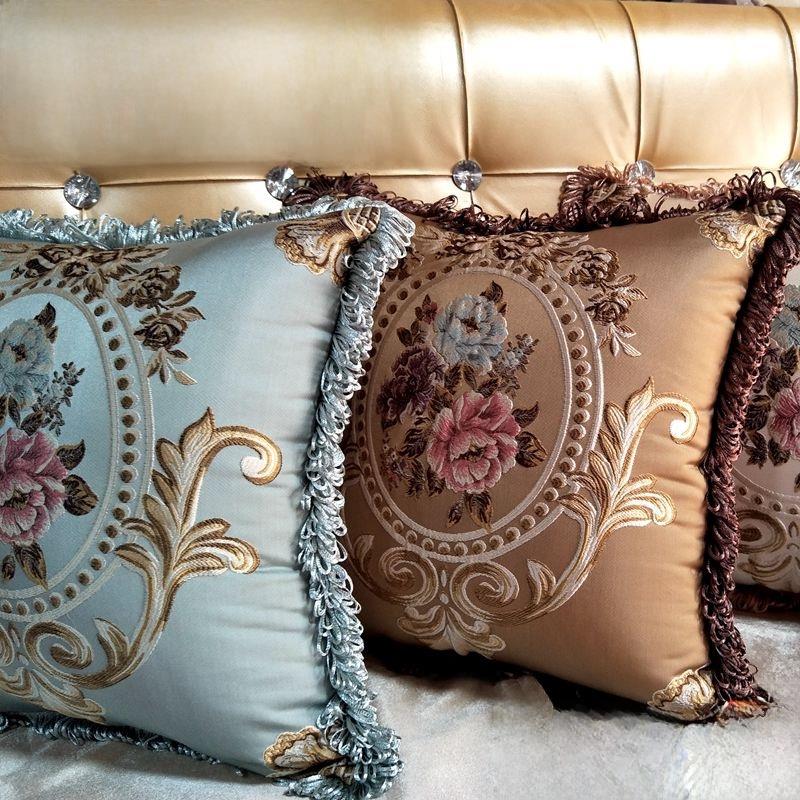 沙发枕垫客厅卧室床头柜窗酒店汽车高档大靠背蕾丝枕套