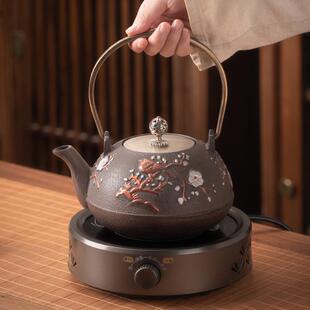 铁壶电陶炉煮茶器家用铸铁壶罐罐茶煮茶壶烧水套装 日式 煮茶炉围炉