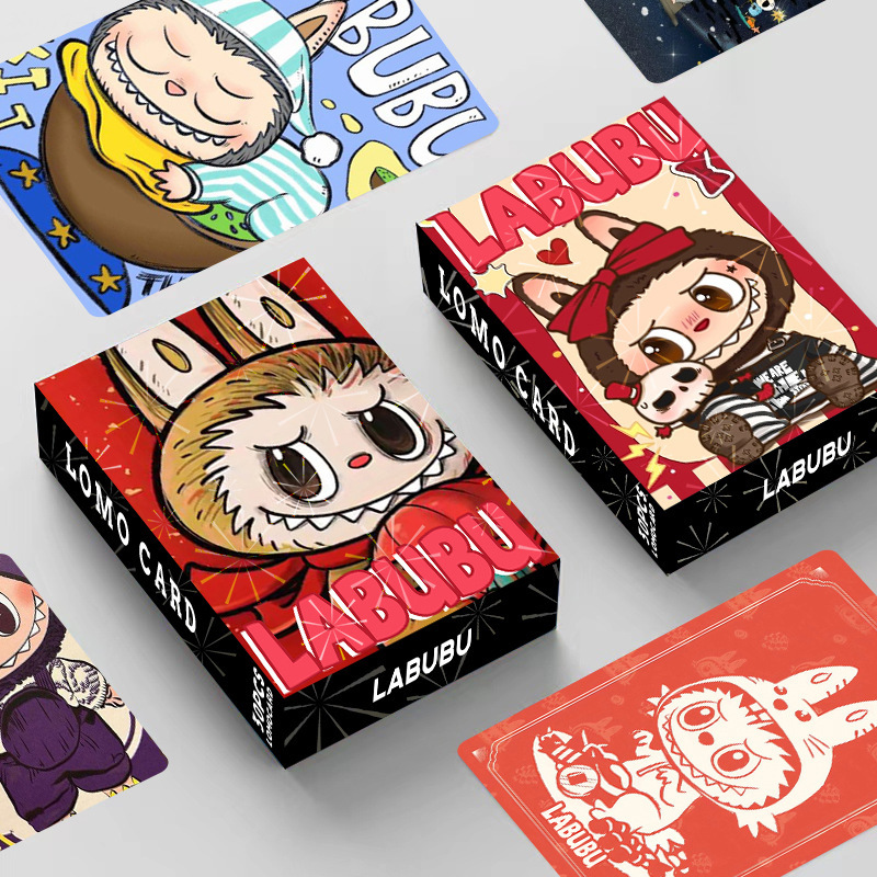 现货labubu双面30张卡通照片卡