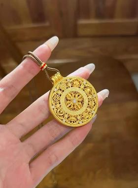 福运八宝罗盘咖啡绳项链