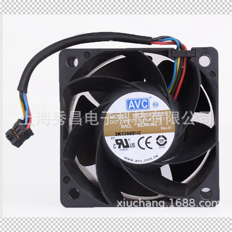 全新奇宏/AVC 6CM 6038大风量4线散热风扇DBTA0638B2S 12V 3.15A