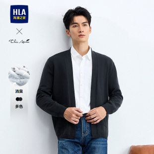 25春秋保暖通勤毛衣男 Ageless针织开衫 HLA 海澜之家轻商务Chic