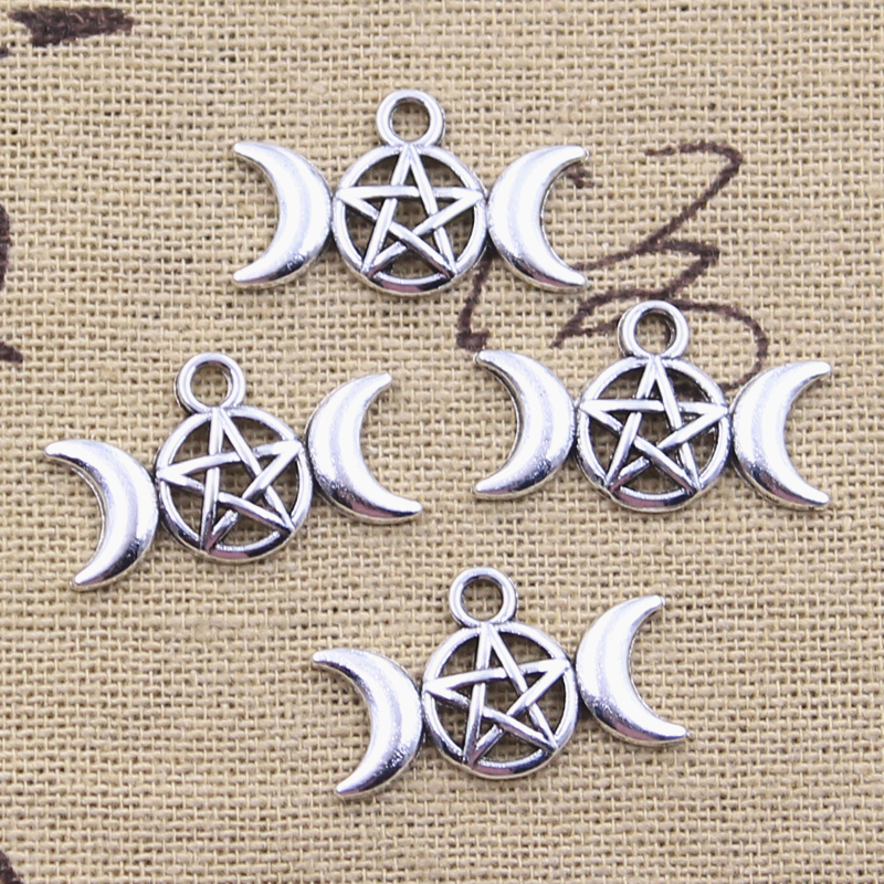 网红20pcs Charms Goddess Triple Viking Moon Star 13x22mm Ant