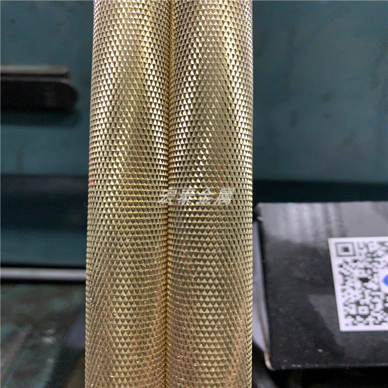 热销H59/H62/H65滚花拉花网纹直纹斜纹黄铜棒铜管实心方 圆黄铜棒