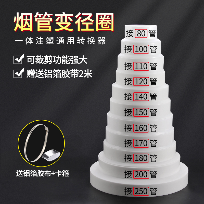 热销抽油烟机排烟管大小转换接头排风管变径圈厨房烟道管止逆阀变
