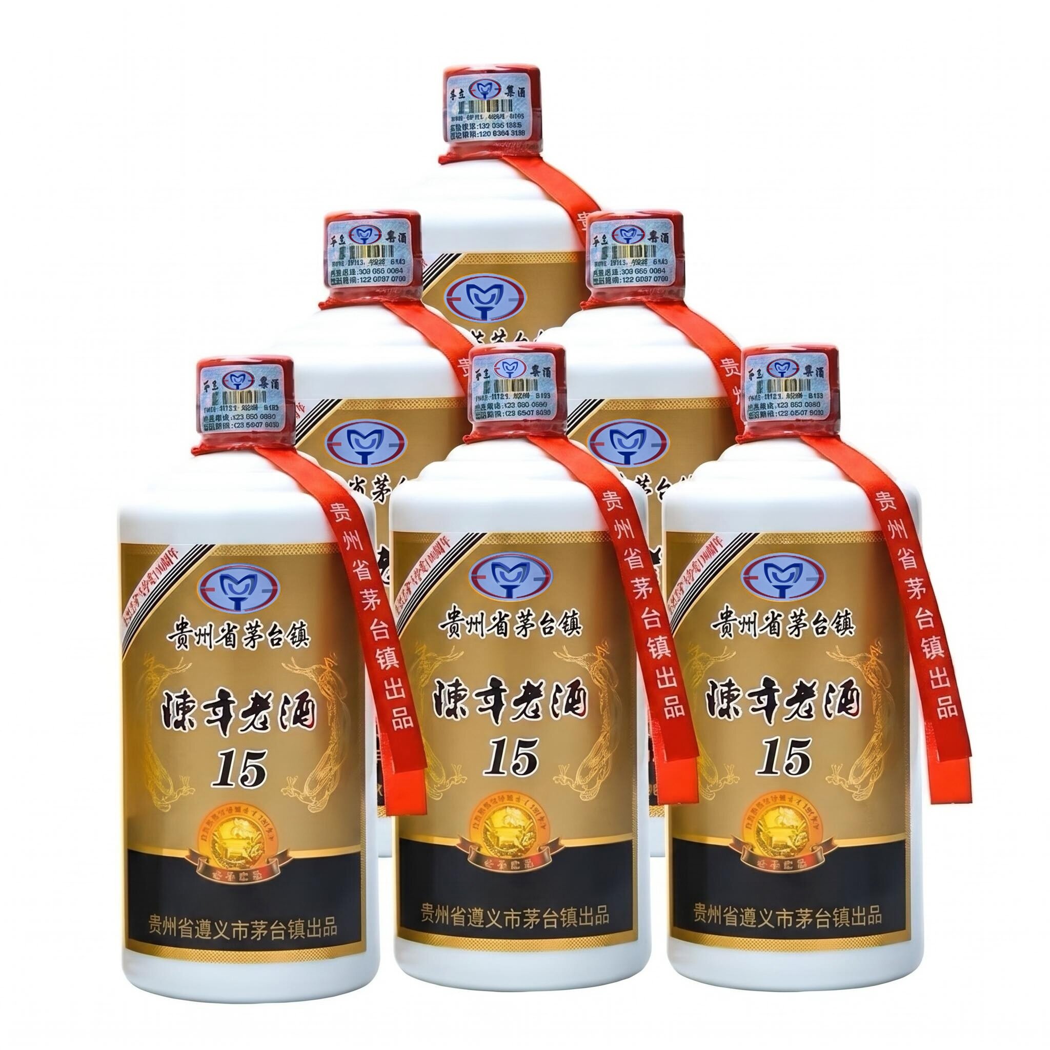 整箱6瓶--贵州陈年老酒15酱香型53度纯粮酿造白酒送礼聚会