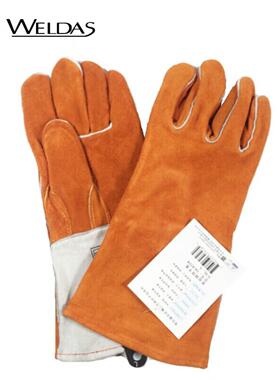 威特仕10-0328橙色电焊手套烧焊隔热防烫牛皮焊接防火防刺手套