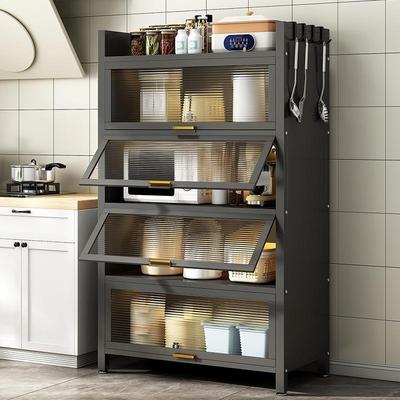 厨房多功能置物架落地加厚柜式多层餐边柜储物柜碗碟收纳柜子橱柜