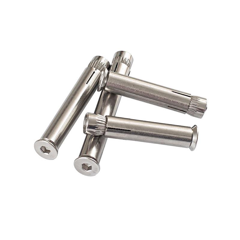 304/201不锈钢沉头内六角膨胀螺丝平头内置膨胀螺栓拉爆杆m6m8m10