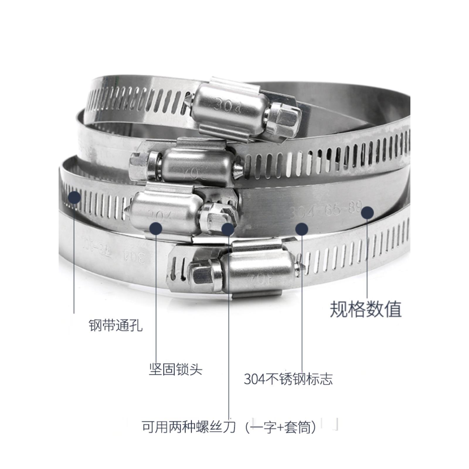 整体304不锈钢美式大规格喉箍 电线杆卡箍通信监控抱箍管箍管卡扣