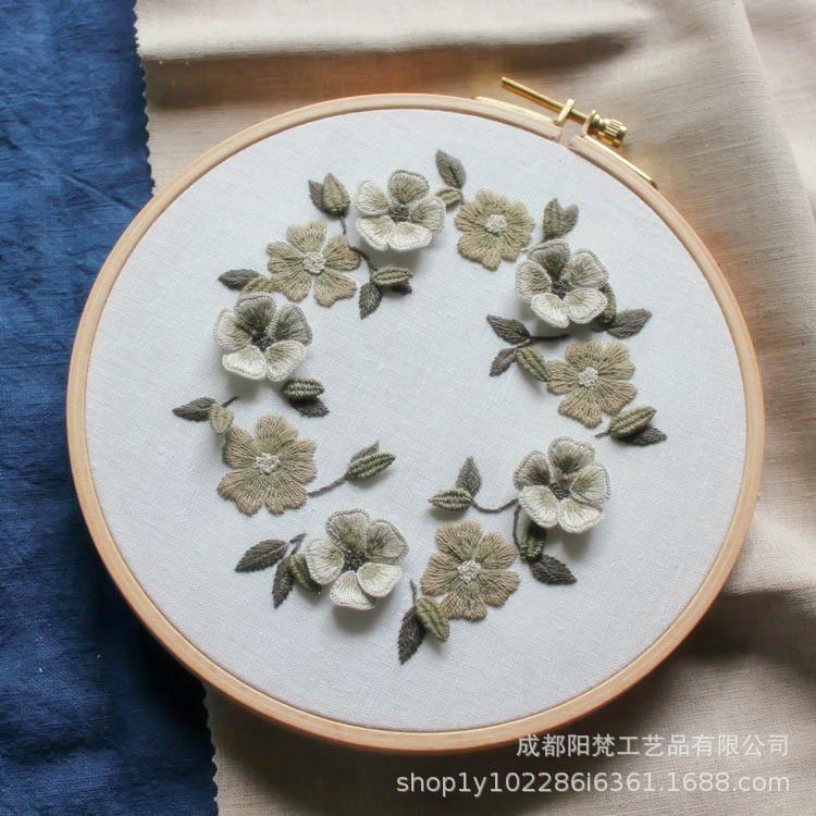 手工DIY立体刺绣素语材料包亲手绣制新手零基础初学者礼物