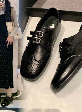 【维也娜老赵专享】AAL57-2高定英伦风布洛克平底系带乐福鞋