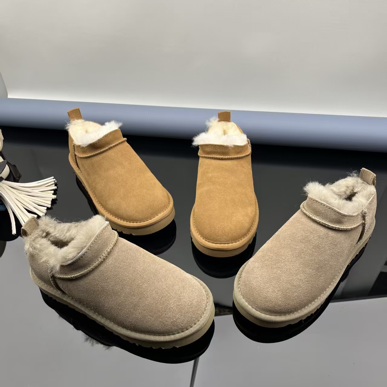 【维也娜老赵专享】HY0338冬季高定真皮真毛时尚慵懒风雪地靴