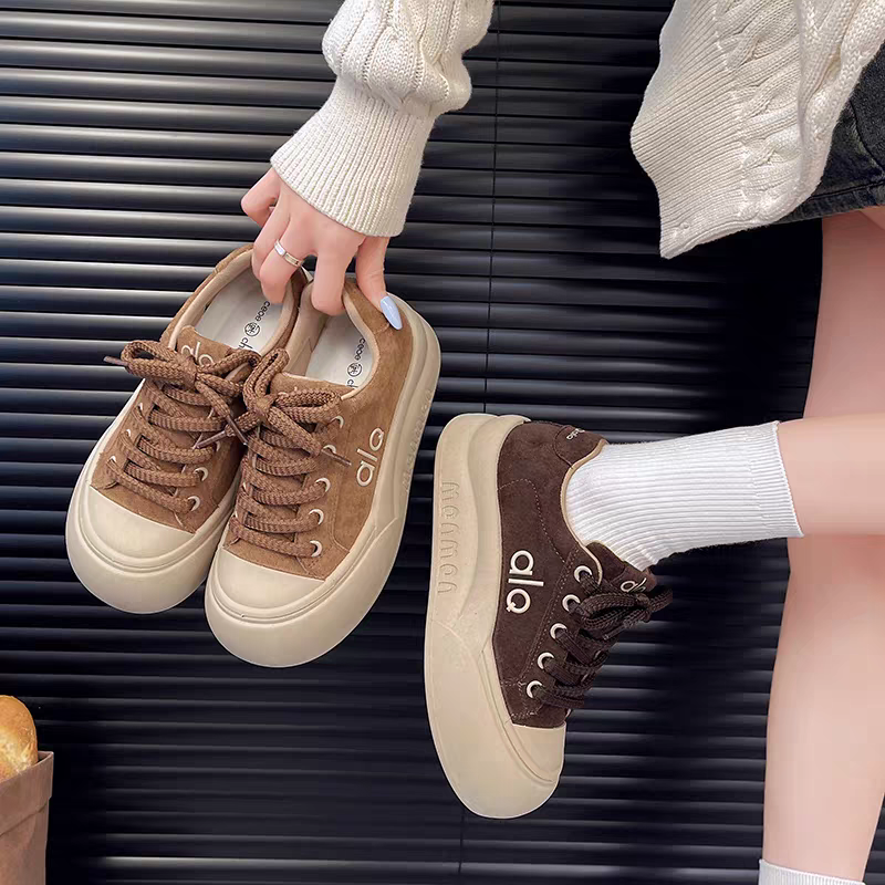 【维也娜老赵专享】LL9869秋季爆款韩版真皮厚底百搭休闲鞋